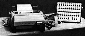Figure 2. The Patient Initiated Light Operated Telecontrol (PILOT) allowed people to control typewriters by simply pointing a beam of light.